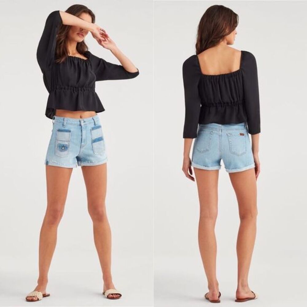 7 For All Mankind Jean Shorts 28 Patch Pocket NWT